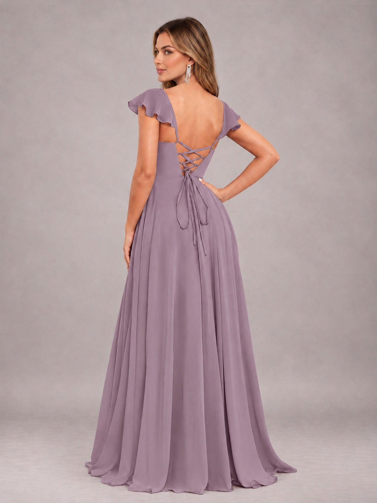 Wisteria Classy Sweetheart Pleated Chiffon Bridesmaid Dress With Pockets