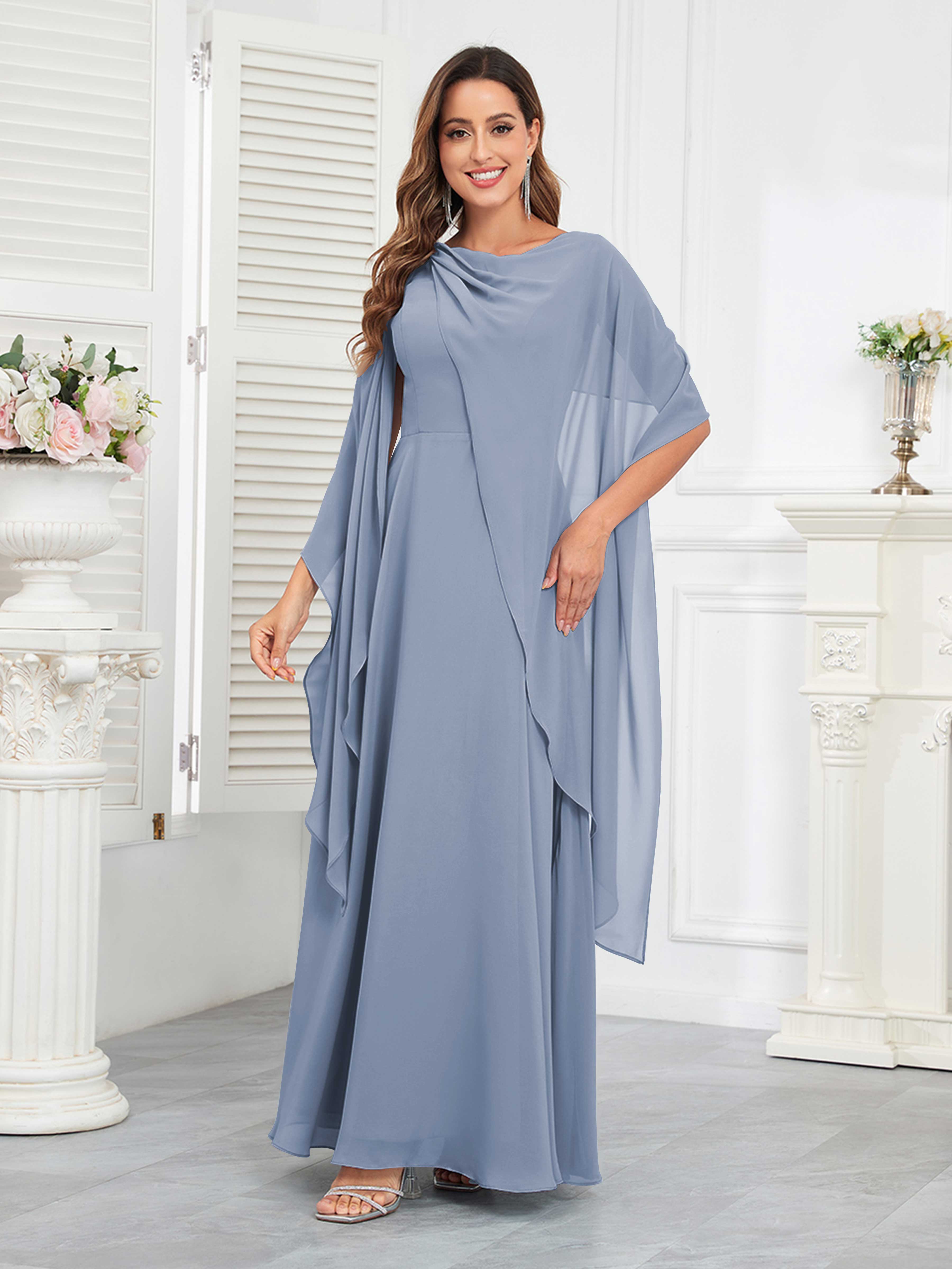 Cicinia Blush Mother Of The Bride Dress Long Chiffon Lace A-line Floor Length Short Sleeves main image 0