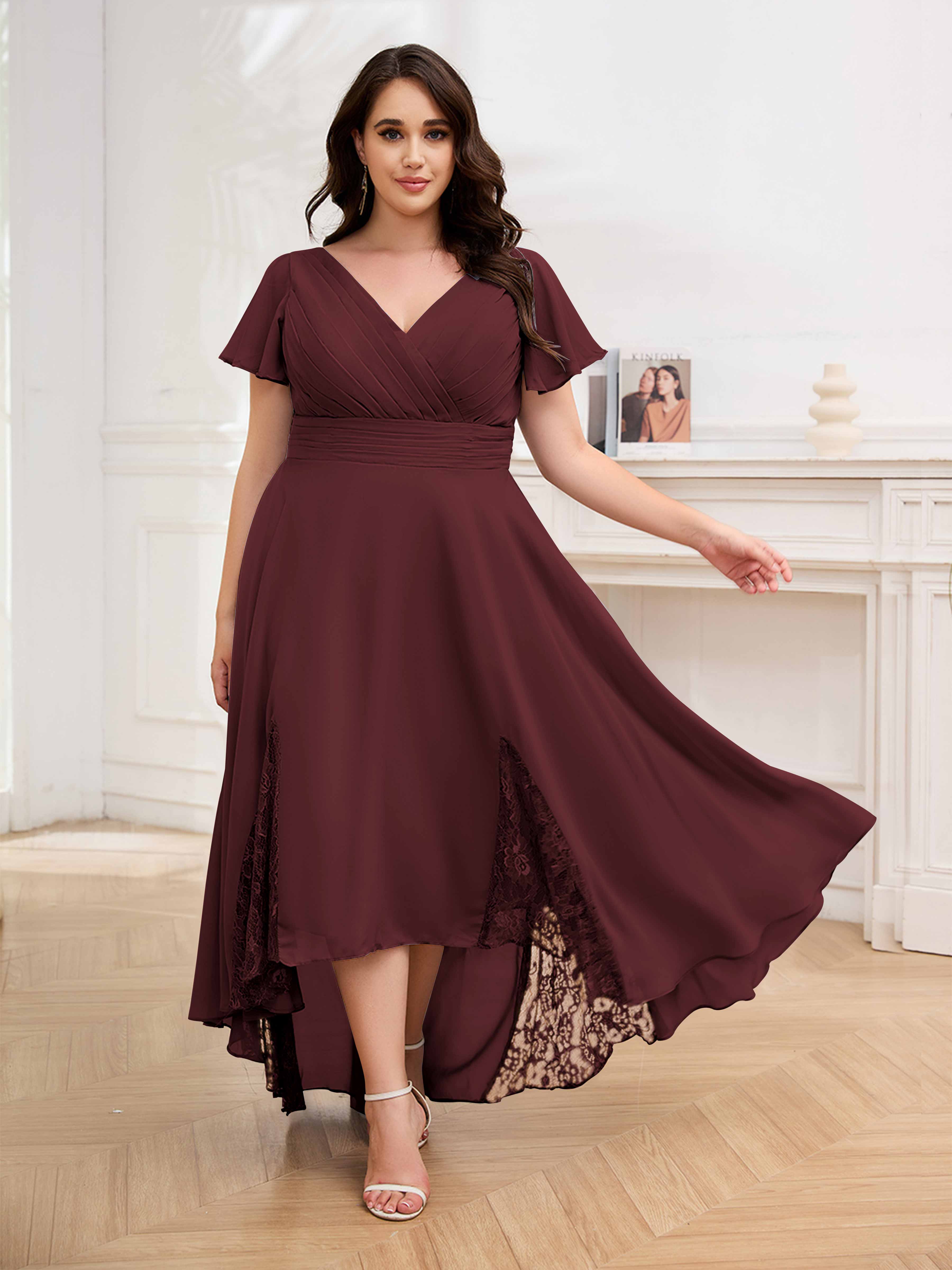white christmas dresses Navy Plus Size Wedding Guest Dresses EP00461, 18