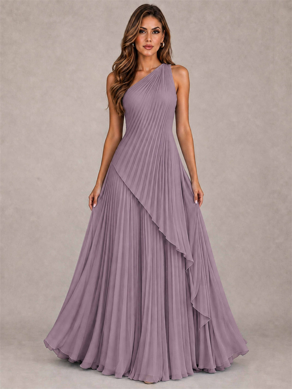 Elegant One Shoulder Pleated Chiffon Formal Dress