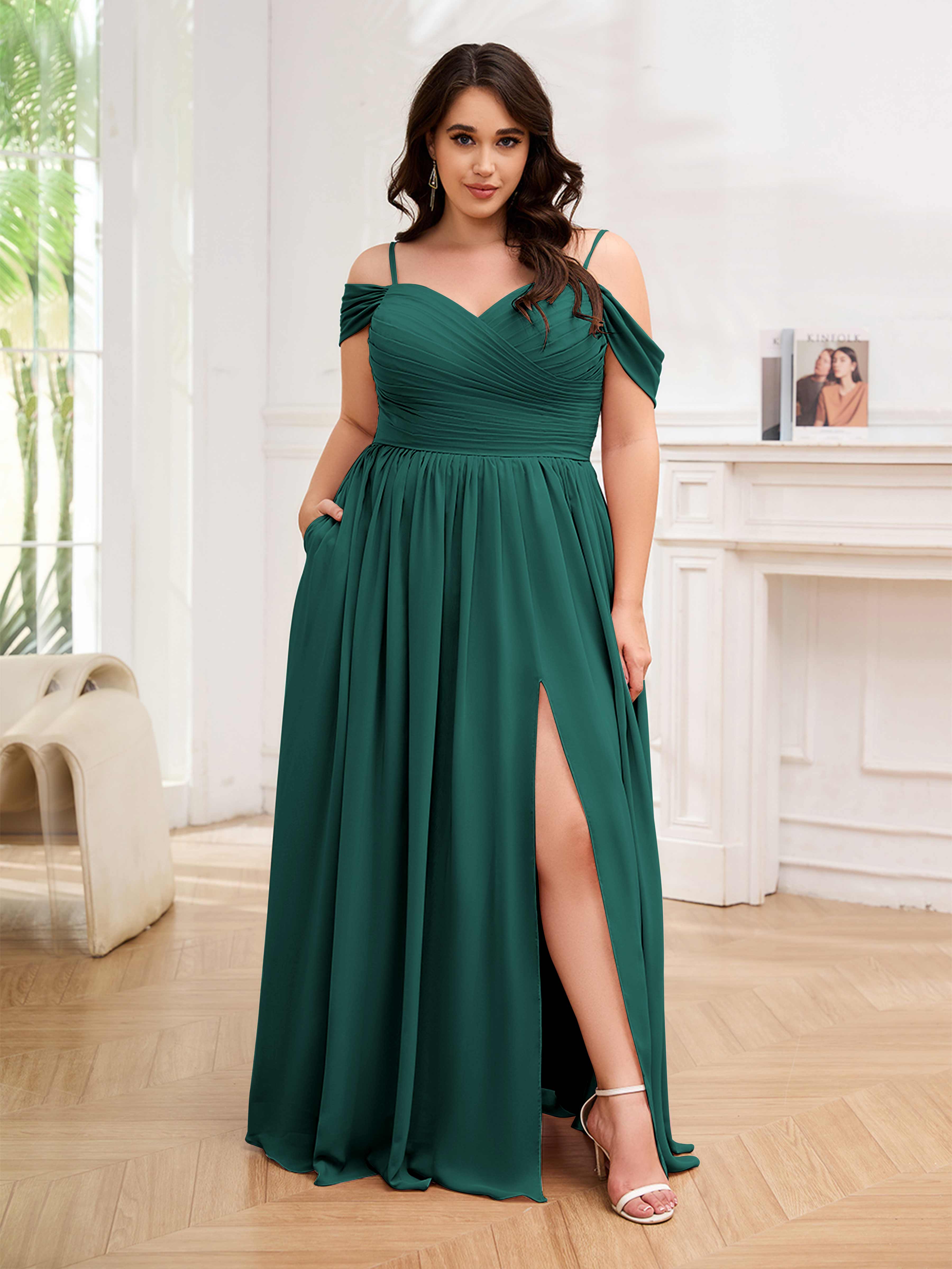 flirty bridesmaid dresses Flirty A-Line Spaghetti Straps Chiffon Plus Size Bridesmaid Dresses Wi –  mollyevers.com