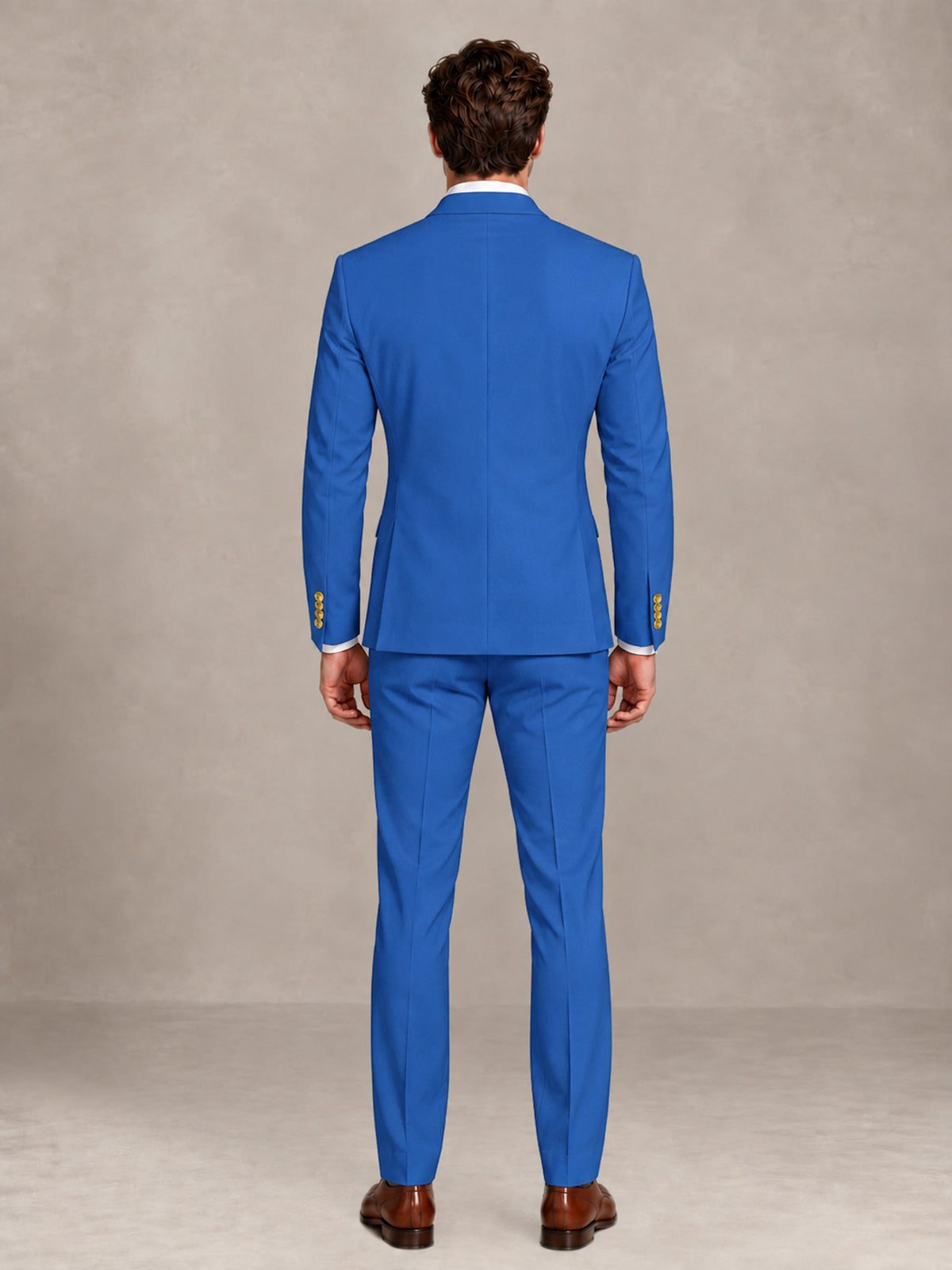 Blue 2 Pieces Modern Style Double Breasted Comfortable Fit Men Suits for Business & Office