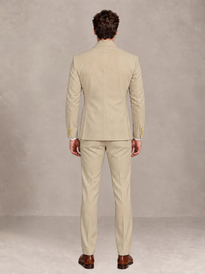 Champagne 2 Pieces Modern Style Double Breasted Comfortable Fit Men Suits for Business & Office