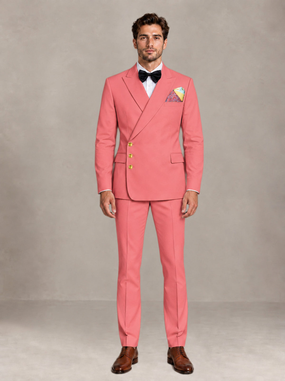 Coral 2 Pieces Modern Style Double Breasted Comfortable Fit Men Suits for Business & Office