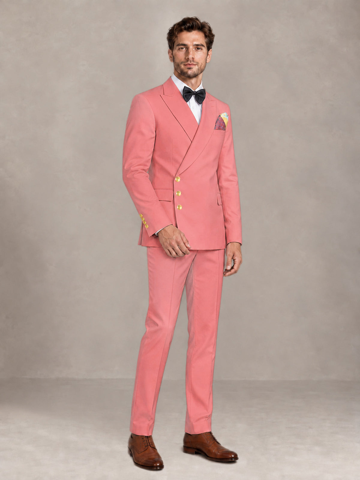 Coral 2 Pieces Modern Style Double Breasted Comfortable Fit Men Suits for Business & Office