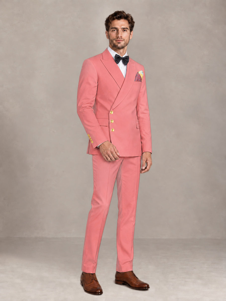Coral 2 Pieces Modern Style Double Breasted Comfortable Fit Men Suits for Business & Office