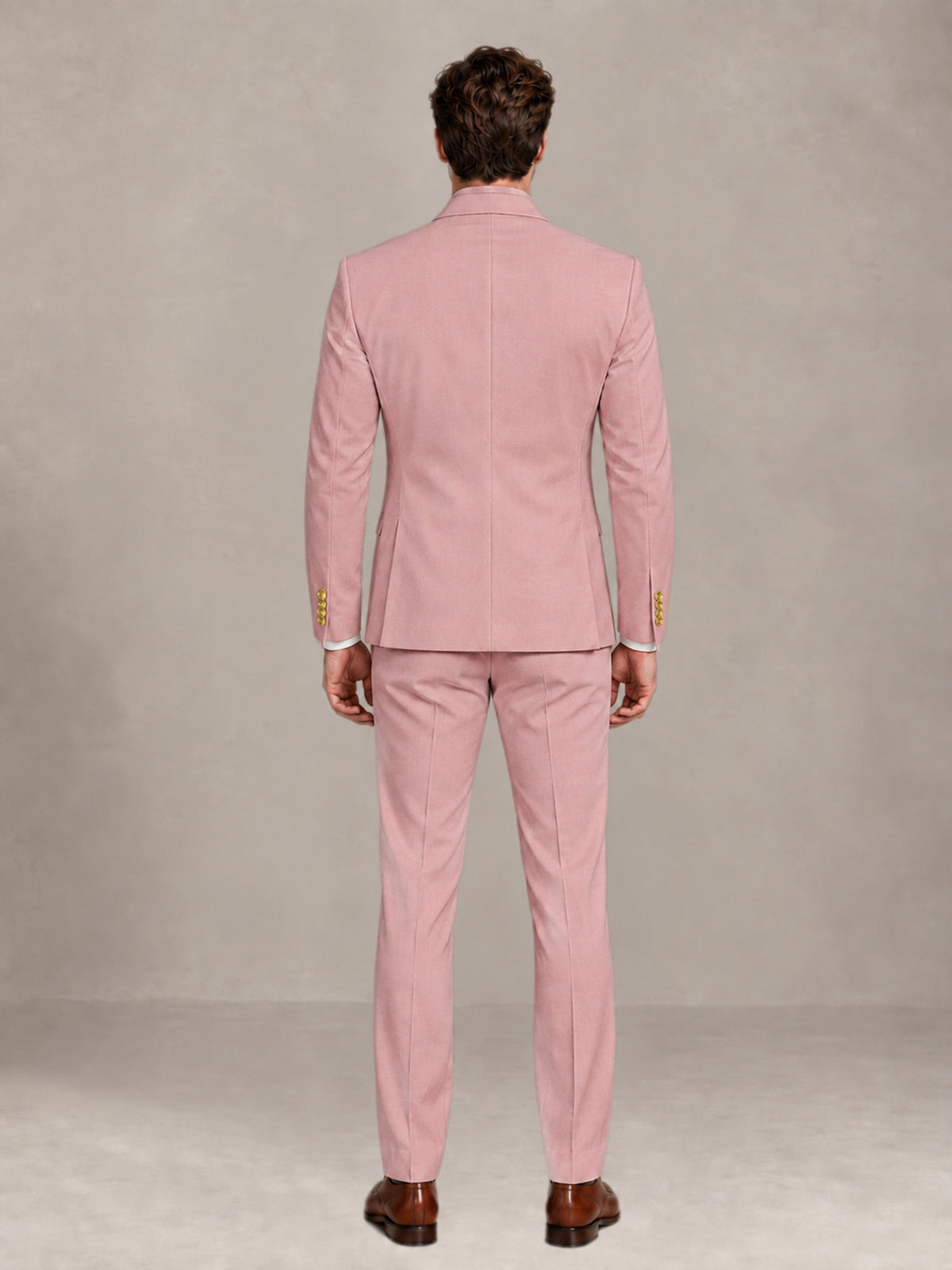 Dusty Rose 2 Pieces Modern Style Double Breasted Comfortable Fit Men Suits for Business & Office