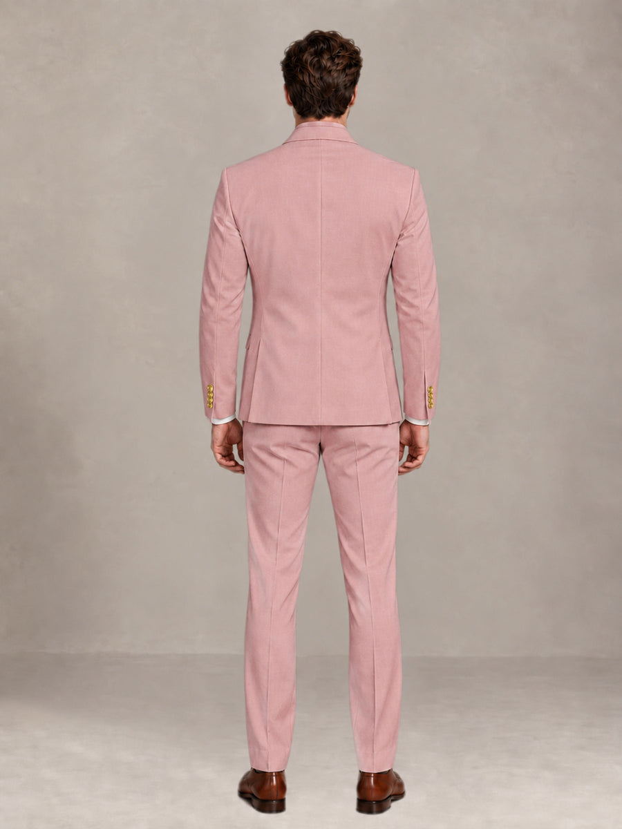 Dusty Rose 2 Pieces Modern Style Double Breasted Comfortable Fit Men Suits for Business & Office