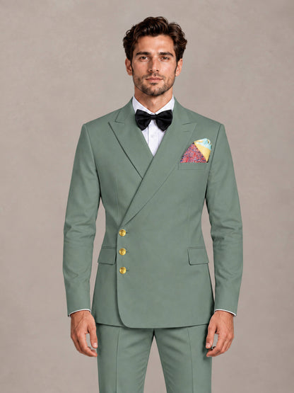 Eucalyptus 2 Pieces Modern Style Double Breasted Comfortable Fit Men Suits for Business & Office