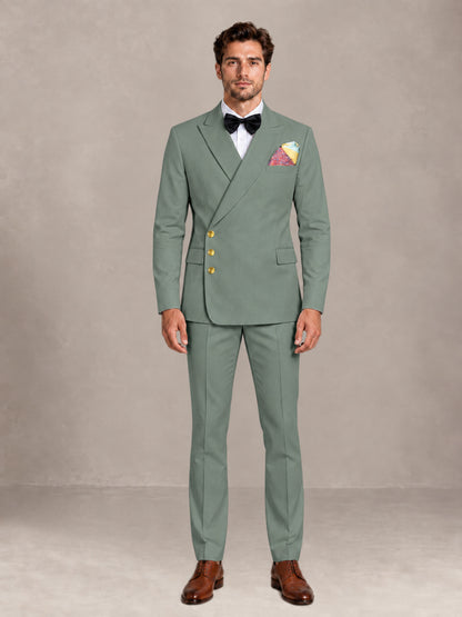 Eucalyptus 2 Pieces Modern Style Double Breasted Comfortable Fit Men Suits for Business & Office