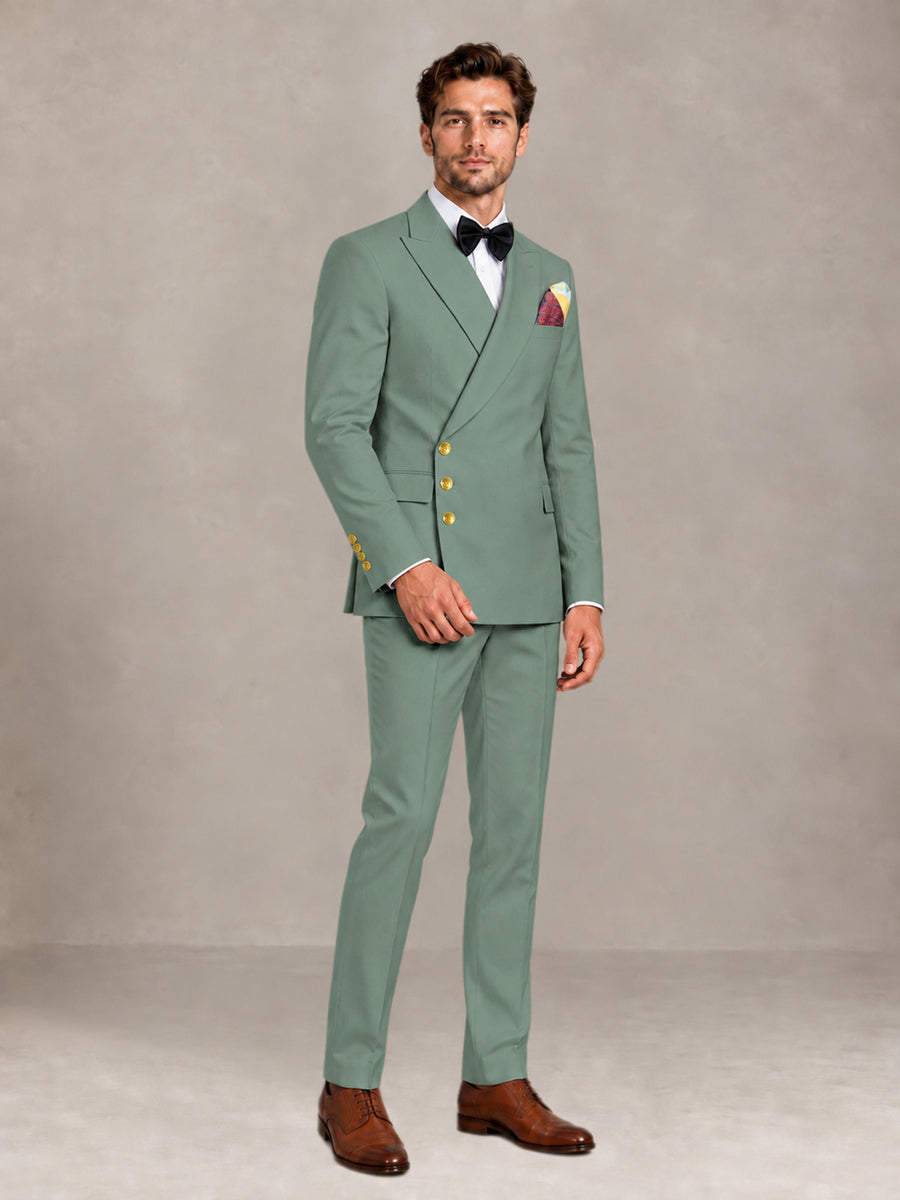 Eucalyptus 2 Pieces Modern Style Double Breasted Comfortable Fit Men Suits for Business & Office