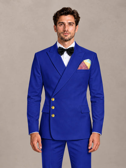 Royal Blue 2 Pieces Modern Style Double Breasted Comfortable Fit Men Suits for Business & Office
