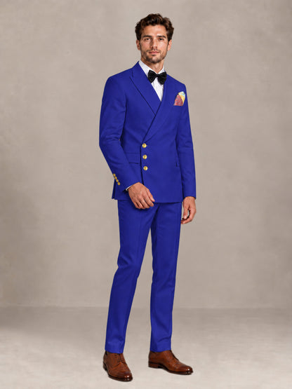 Royal Blue 2 Pieces Modern Style Double Breasted Comfortable Fit Men Suits for Business & Office