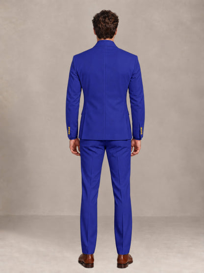 Royal Blue 2 Pieces Modern Style Double Breasted Comfortable Fit Men Suits for Business & Office