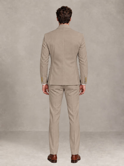 Taupe 2 Pieces Modern Style Double Breasted Comfortable Fit Men Suits for Business & Office