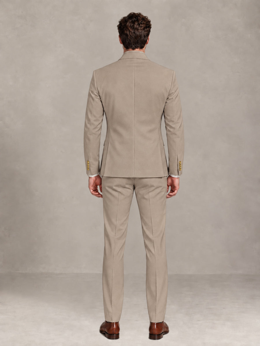 Taupe 2 Pieces Modern Style Double Breasted Comfortable Fit Men Suits for Business & Office