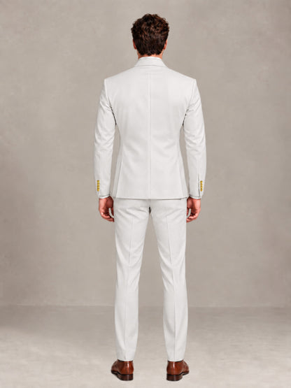 White 2 Pieces Modern Style Double Breasted Comfortable Fit Men Suits for Business & Office
