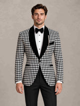 2 Pieces Modern Style Houndstooth Men Suits for Wedding