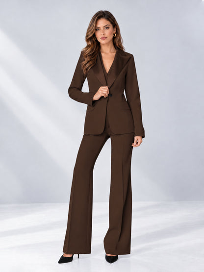 Chocolate 2 Pieces Regular Fit Women's Suits
