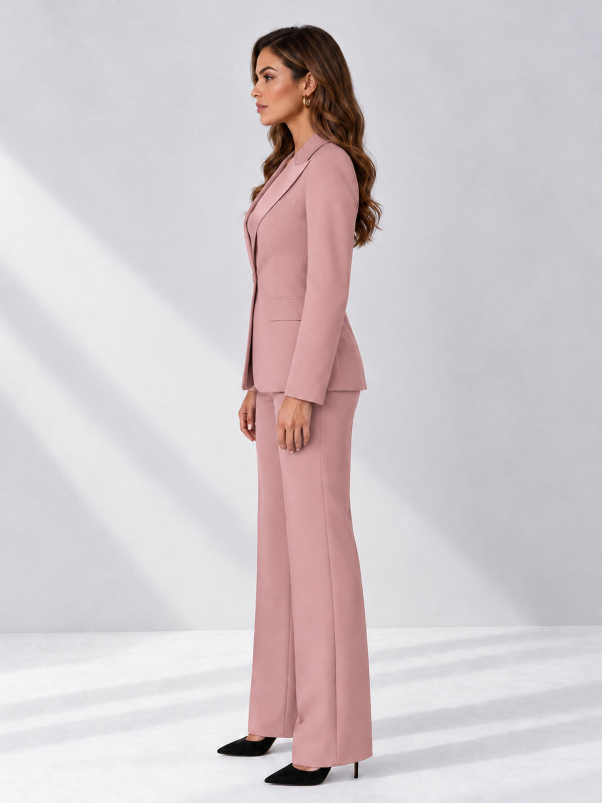 Dusty Rose 2 Pieces Regular Fit Women's Suits