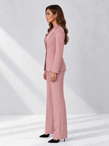 Dusty Rose 2 Pieces Regular Fit Women's Suits