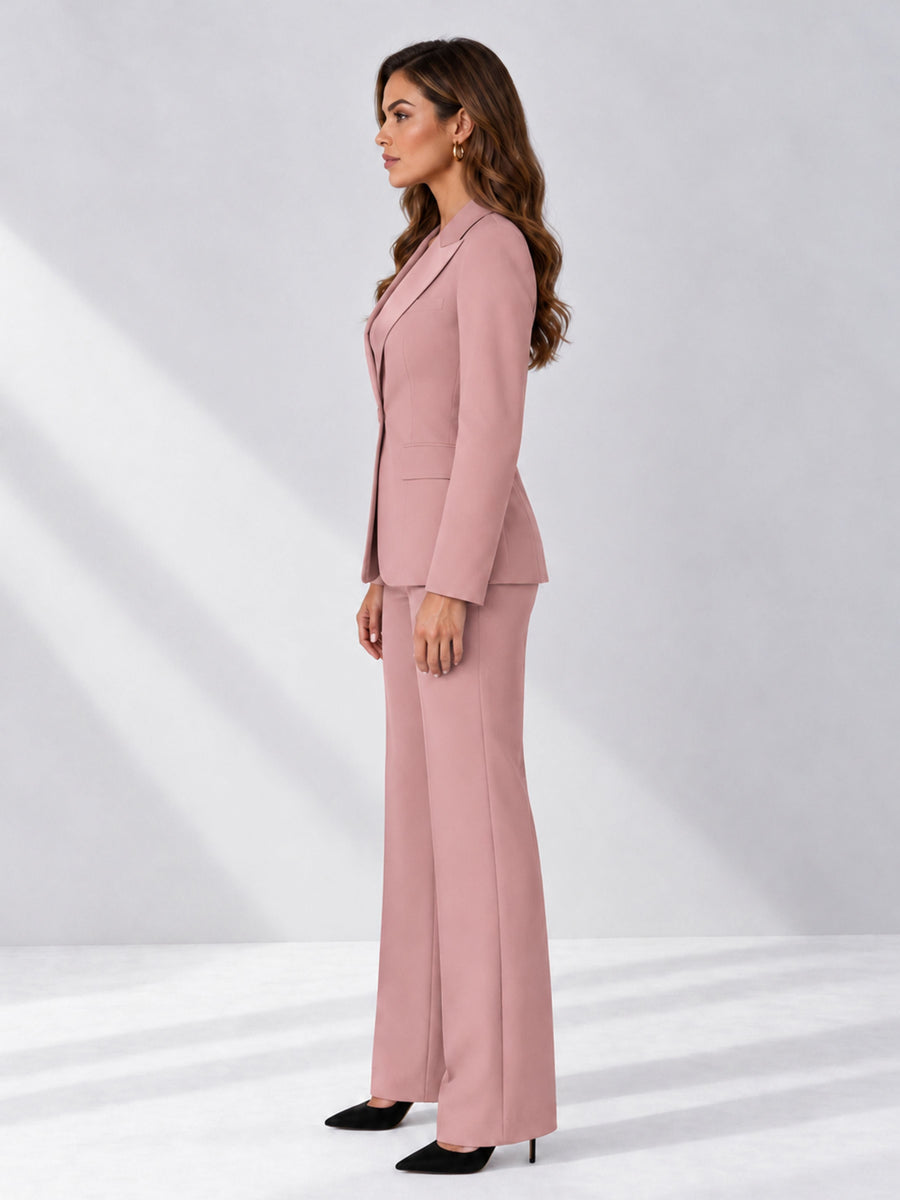 Dusty Rose 2 Pieces Regular Fit Women's Suits