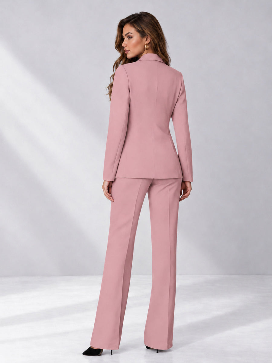 Dusty Rose 2 Pieces Regular Fit Women's Suits