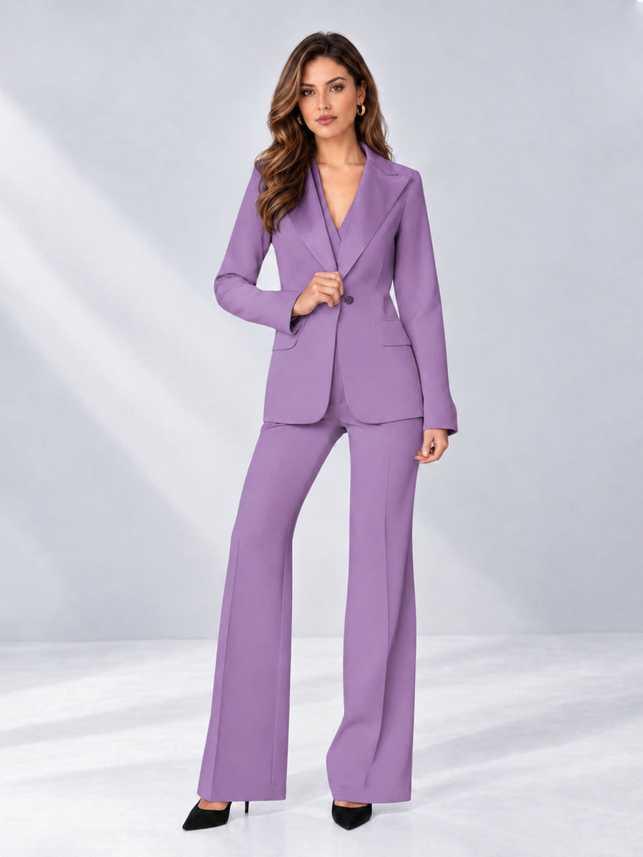 Lilac 2 Pieces Regular Fit Women's Suits