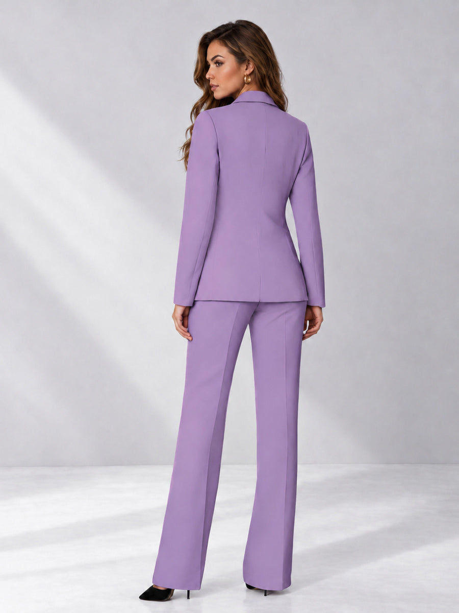 Lilac 2 Pieces Regular Fit Women's Suits