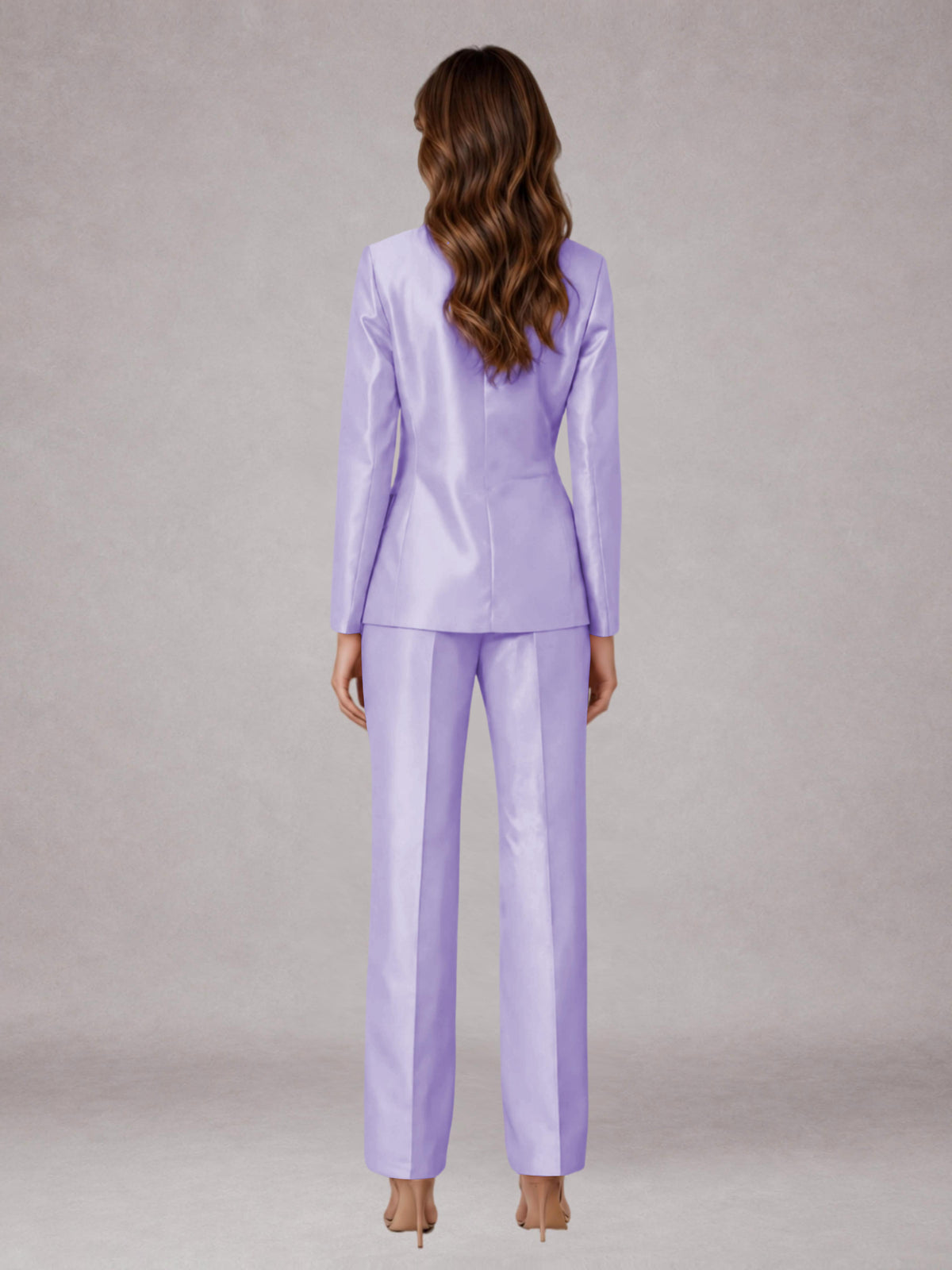 Lilac 2 Pieces Regular Fit Peak Lapel One Button Women's Suits