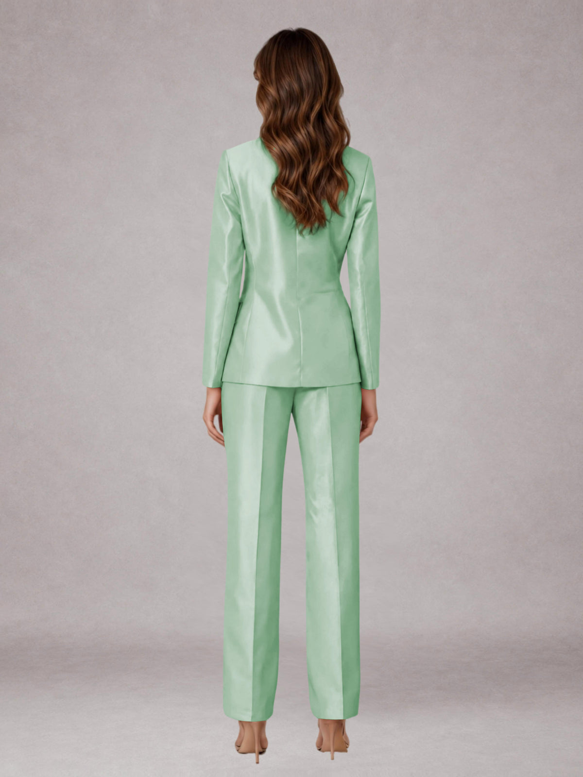 Mint Green 2 Pieces Regular Fit Peak Lapel One Button Women's Suits