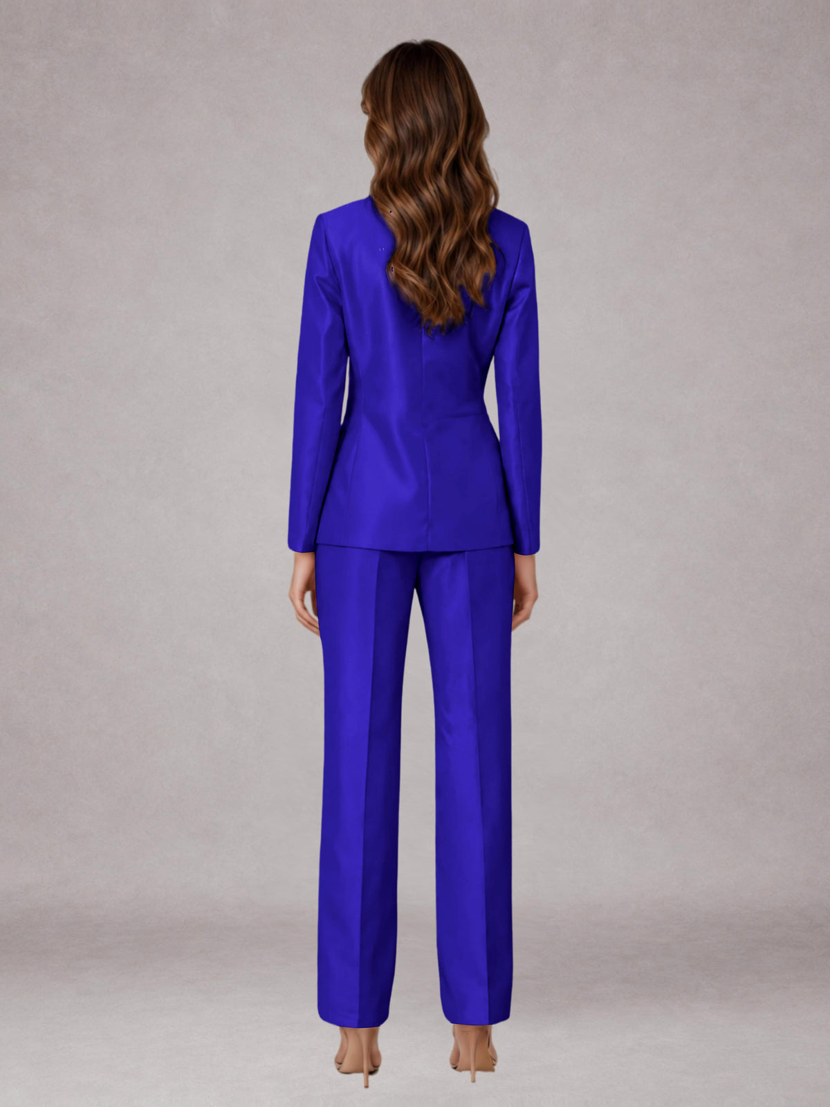 Royal Blue 2 Pieces Regular Fit Peak Lapel One Button Women's Suits