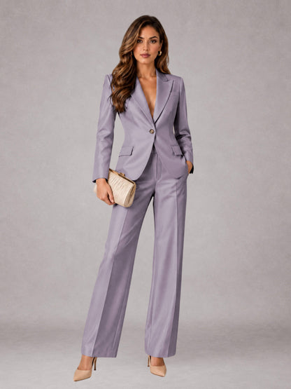 Wisteria 2 Pieces Regular Fit Peak Lapel One Button Women's Suits