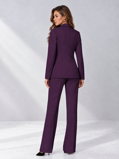 Plum 2 Pieces Regular Fit Women's Suits