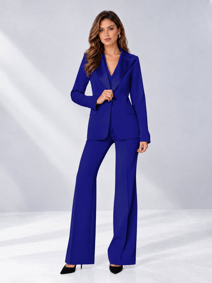 Royal Blue 2 Pieces Regular Fit Women's Suits