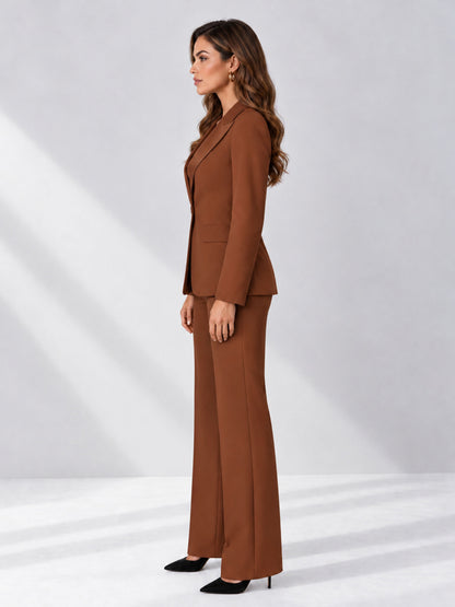 Rust 2 Pieces Regular Fit Women's Suits