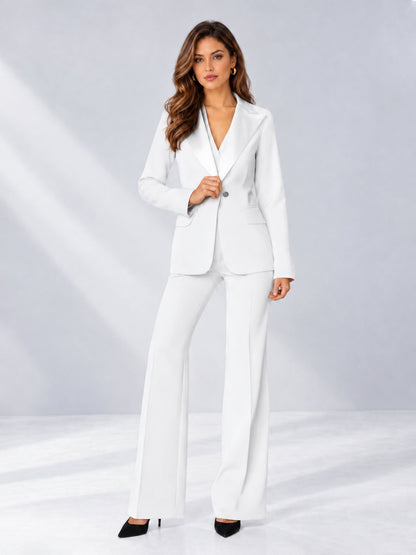 White 2 Pieces Regular Fit Women's Suits