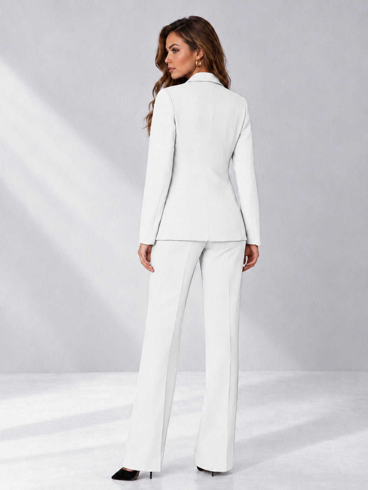White 2 Pieces Regular Fit Women's Suits