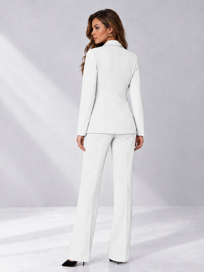 White 2 Pieces Regular Fit Women's Suits