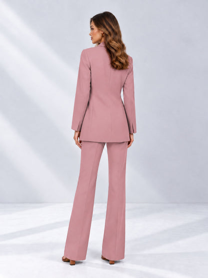 Dusty Rose 2 Pieces Shawl Lapel Regular Fit One Button Women's Suits 