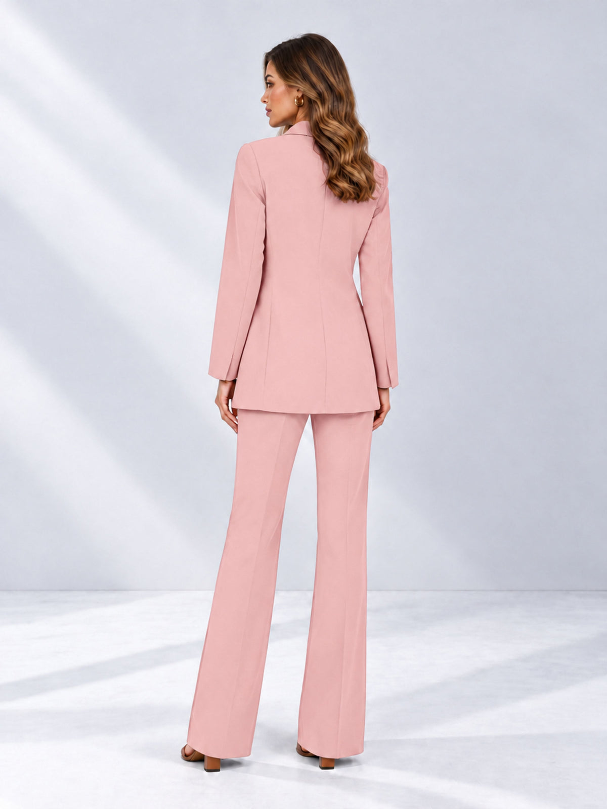 Pink 2 Pieces Shawl Lapel Regular Fit One Button Women's Suits 