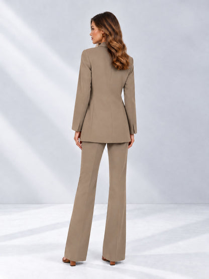 Taupe 2 Pieces Shawl Lapel Regular Fit One Button Women's Suits 