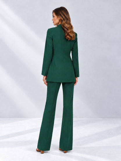 Teal 2 Pieces Shawl Lapel Regular Fit One Button Women's Suits 