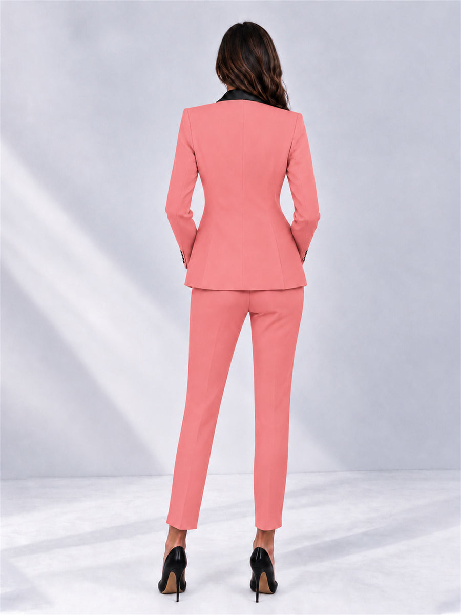 Coral 2 Pieces Slim Fit Blazer and Pants Set Women's Suits