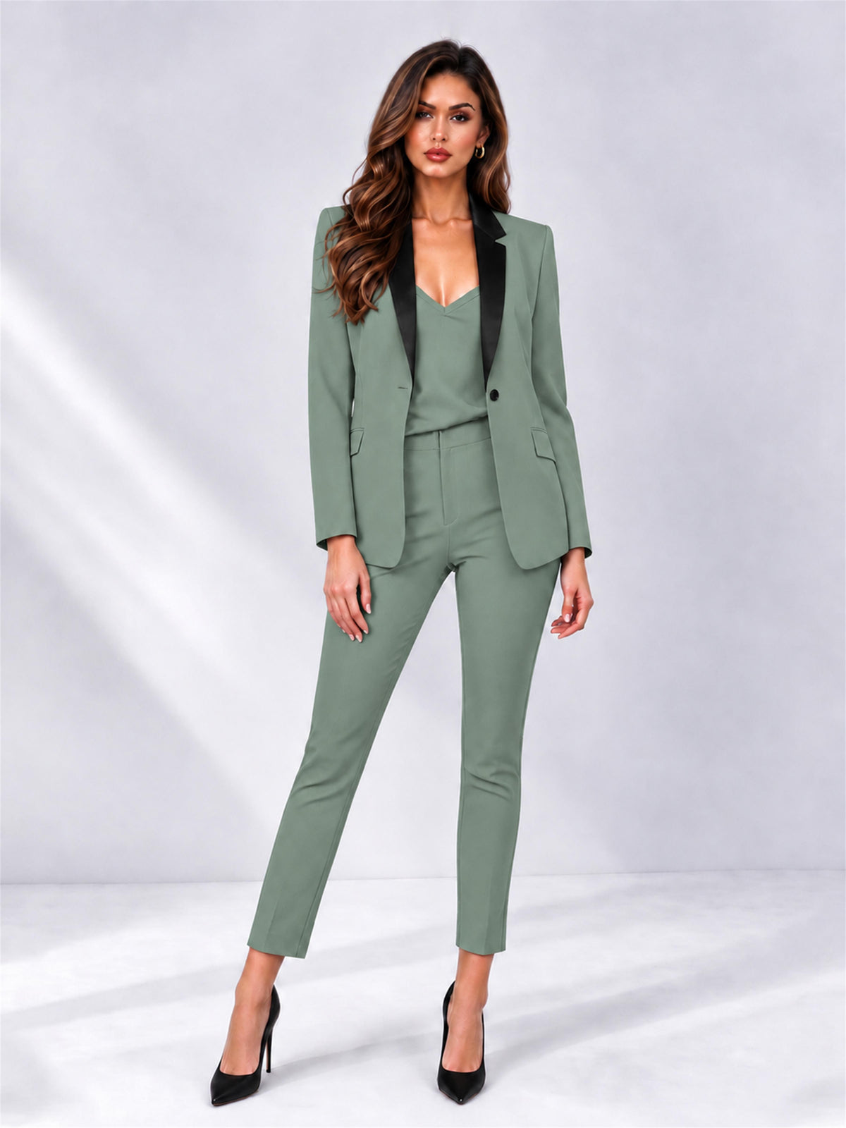 Eucalyptus 2 Pieces Slim Fit Blazer and Pants Set Women's Suits