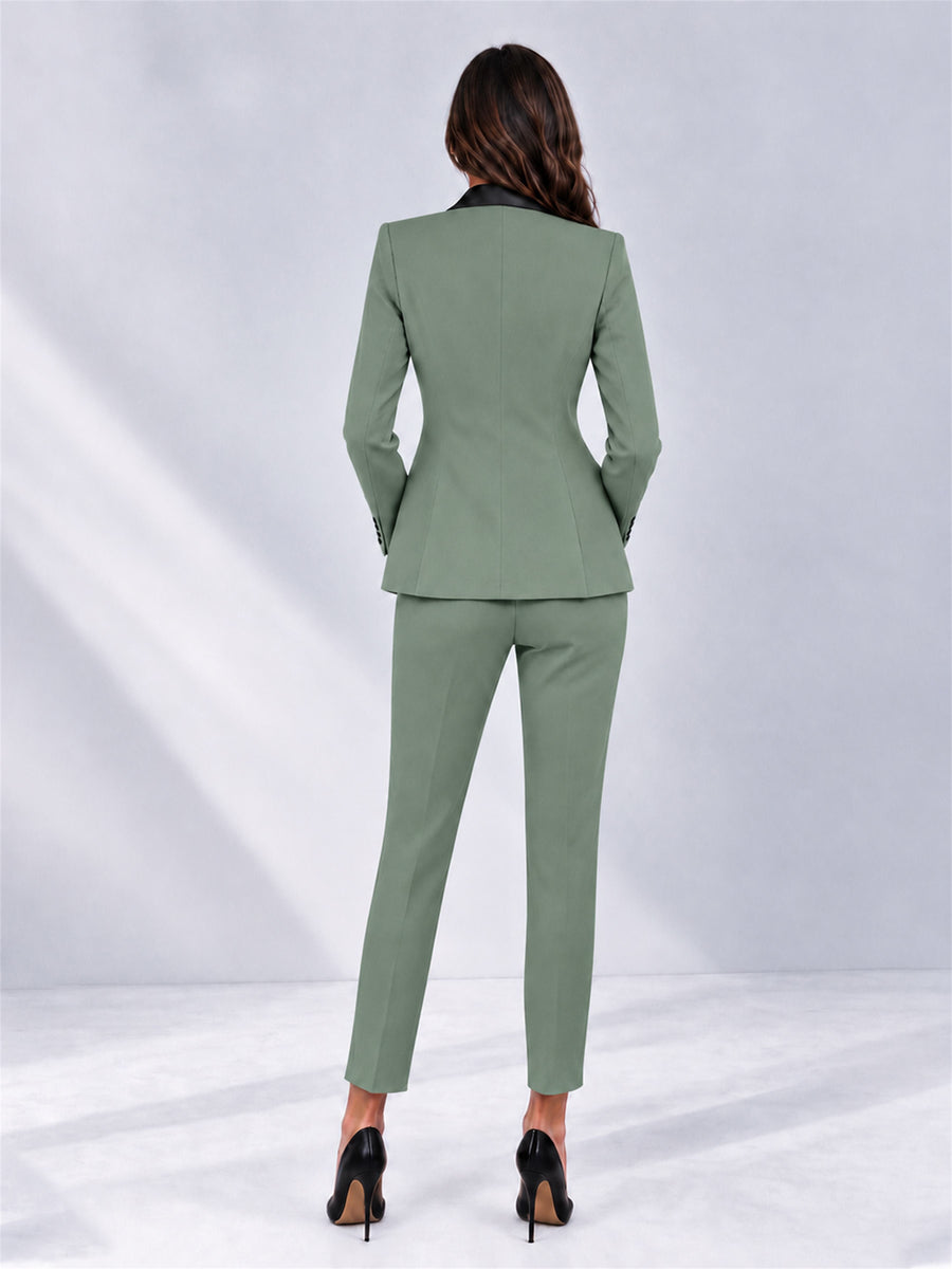 Eucalyptus 2 Pieces Slim Fit Blazer and Pants Set Women's Suits