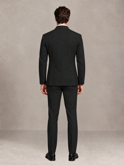 Black 2 Pieces Slim Fit Double Breasted Men Suits for Wedding Groom