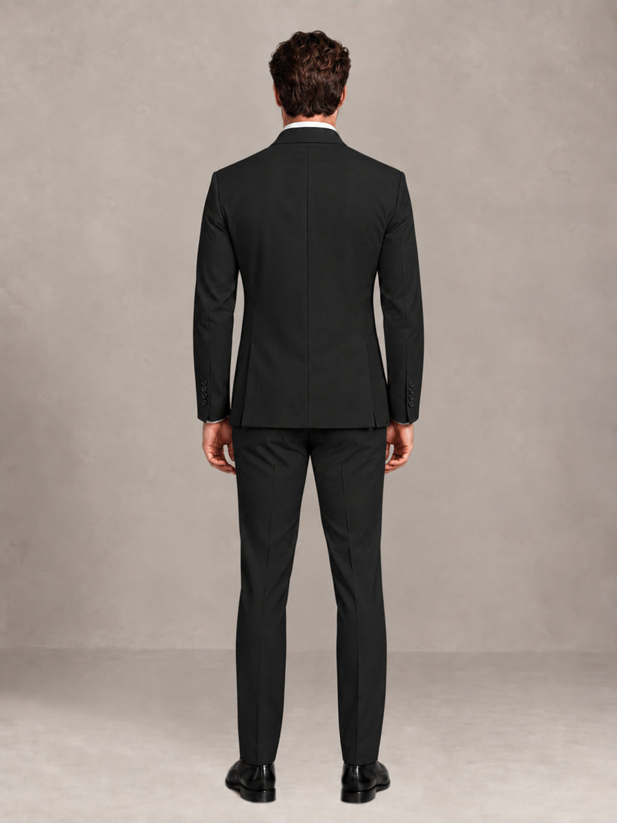 Black 2 Pieces Slim Fit Double Breasted Men Suits for Wedding Groom