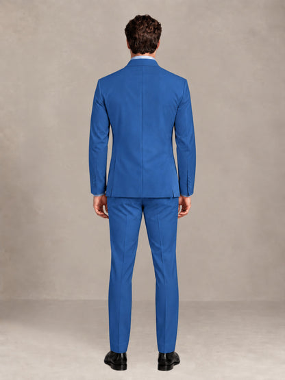 Blue 2 Pieces Slim Fit Double Breasted Men Suits for Wedding Groom