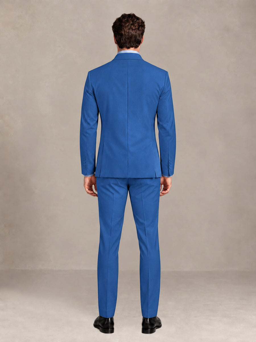 Blue 2 Pieces Slim Fit Double Breasted Men Suits for Wedding Groom